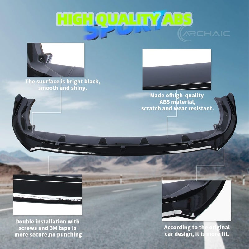 Archaic Front Bumper Lip Spoiler Compatible for 2018 2019 2020 Toyota Camry [L LE XLE], Splitter Under Chin Spoiler Body Kit Camry Accessories - Image 2